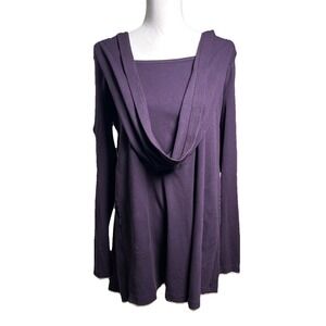 Prairie Underground Womens XL Orbit Purple Tunic Organic Cotton Lagenlook